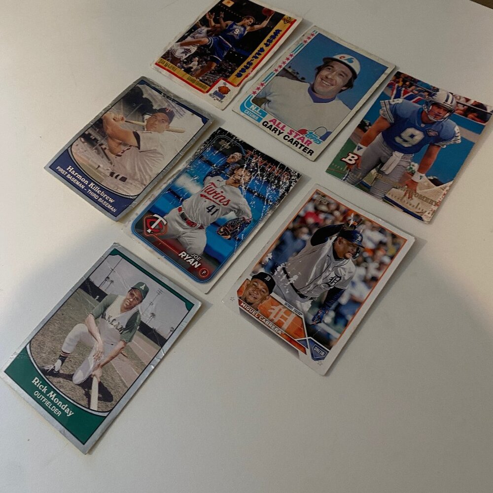 Lot of 7 Vintage Baseball Cards – Gary Carter, Cabrera, Killebrew + More